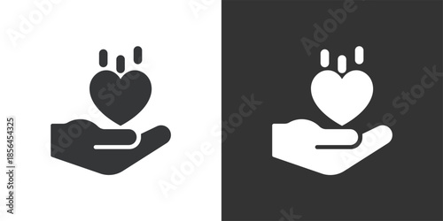 The Giving Hand icon. Solid glyph series icon