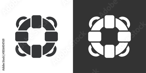 Lifebuoy icon. Solid glyph series icon