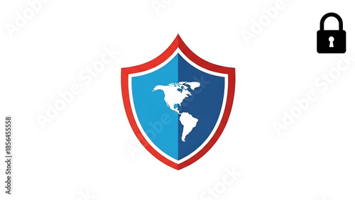 Free Download Global Shield Icon with Lock Symbol - GFXLoad