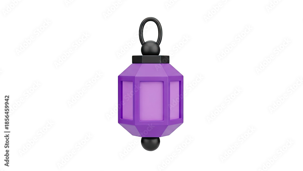 Obraz premium Purple Lantern Icon 3D Render transparent background