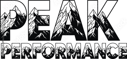 Mountain peak performance vector illustration for business success and motivation goal concept