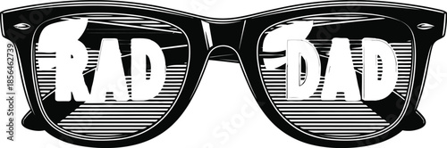 Sunglasses rad dad vector illustration for father day celebration and cool parent fashion