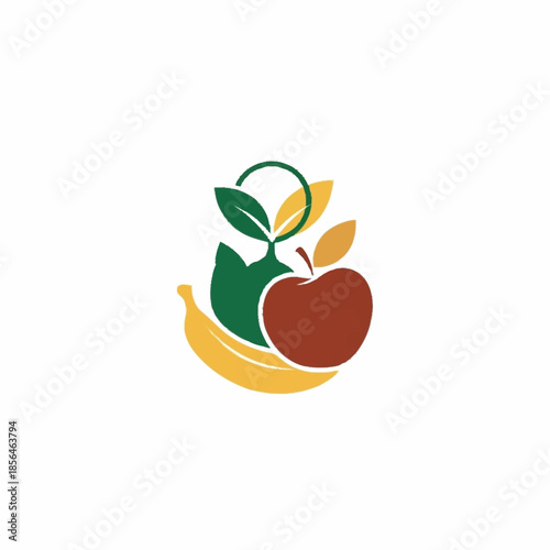 Healthy Fruits and Vegetables Shopping Bag Icon.