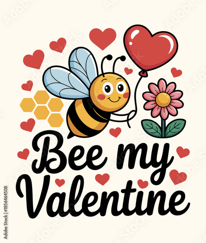 Adorable Bee Valentine Shirt for Lovers with Heart and Honeycomb