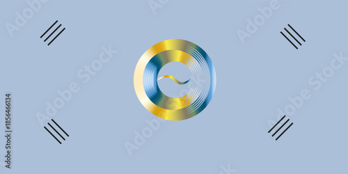 3d rendering of geometric shaped chrome pattern over gray background modern gradient