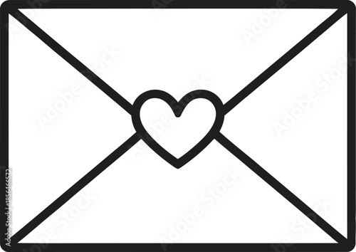 Love Envelope Line Icon. Message, Romance, Valentine Outline Vector Illustration