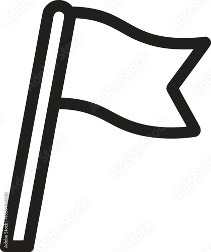 Flag Line Icon. Marker, Goal, Location, Signal Outline Vector Illustration