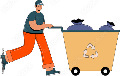 Illustration of Person Throwing Away Garbage