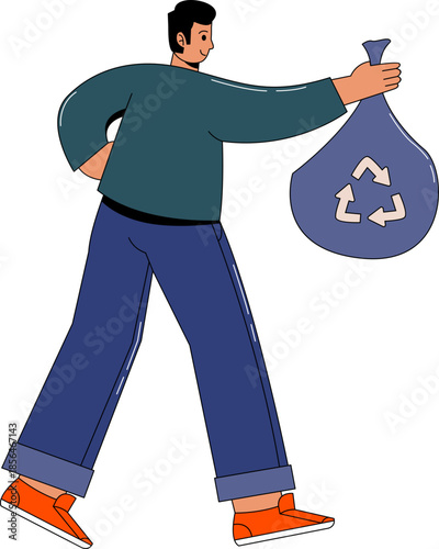 Illustration of Person Throwing Away Garbage