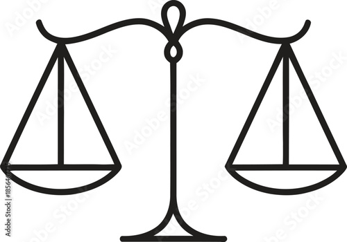 Justice Balance Line Icon. Law, Equality, Legal, Fairness Outline Vector Illustration