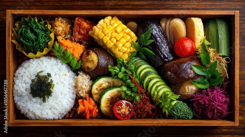 healthy and colorful bento box a vegetarian delight with fresh ingredients