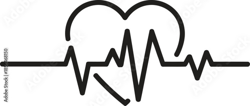 Health Heart Line Icon. Heartbeat, Medical, Care Outline Vector Illustration