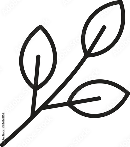 Plant Branch Line Icon. Nature, Leaf, Botanical, Eco Outline Vector Illustration