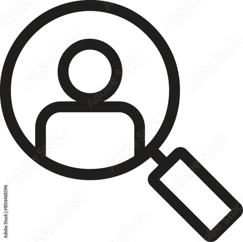 Search User Line Icon. Profile, Account, Find, People Outline Vector Illustration