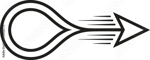 Fast Arrow Line Icon. Speed, Motion, Direction, Performance Outline Vector Illustration