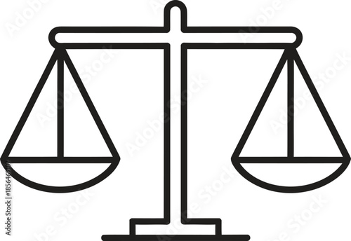 Justice Scale Line Icon. Law, Balance, Equality, Legal Outline Vector Illustration