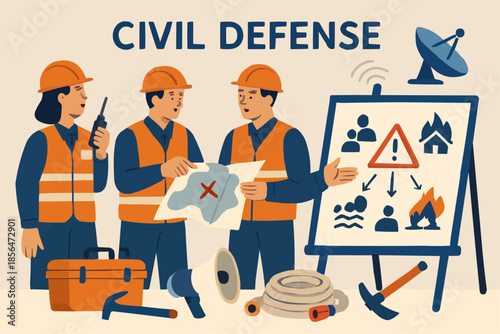 Disaster Response Team Illustration