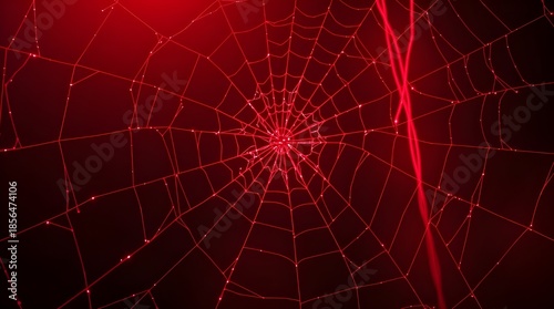 abstract red background spider web