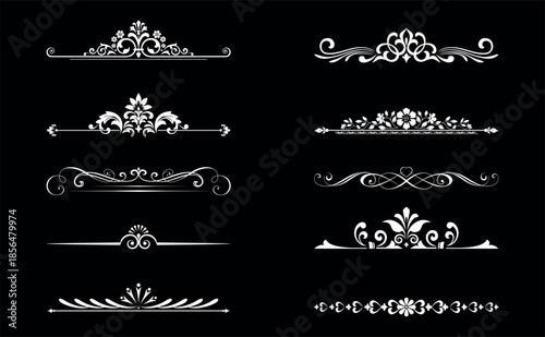 Vintage set. Floral elements for design monograms, invitations, frames, menus and labels. Graphic design of the website, cafes, boutiques, hotels, wedding invitations.