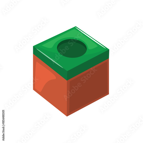 Billiard pool cue chalk icon vector illustration, snooker billiard cue chalk vector image, chalk cube for billiard or pool game, pool accessories icon, billiard clip art