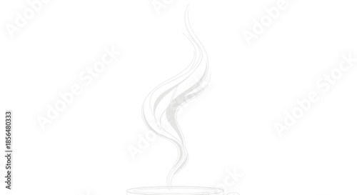 Steaming hot cup with rising vapor in minimalist style