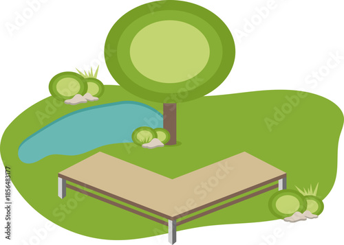 3D Isometric City Traffic and Street Element