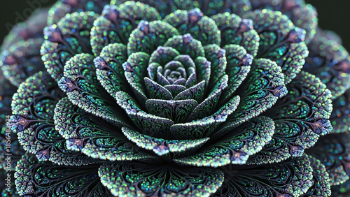 Obraz na płótnie Macro Succulent Rosette Fractal Leaf Texture