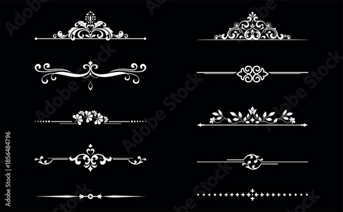 Vintage set. Floral elements for design monograms, invitations, frames, menus and labels. Graphic design of the website, cafes, boutiques, hotels, wedding invitations.