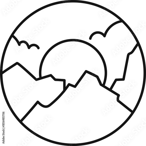 Monoline Badge Design Collection Element