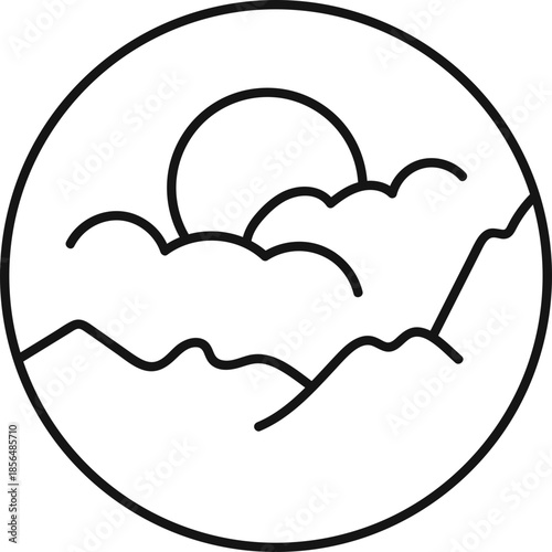 Monoline Badge Design Collection Element