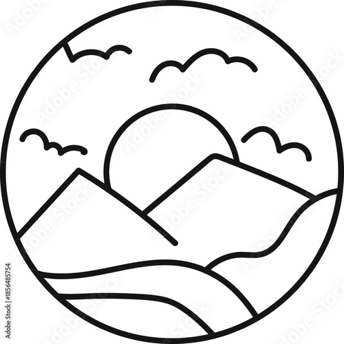 Monoline Badge Design Collection Element