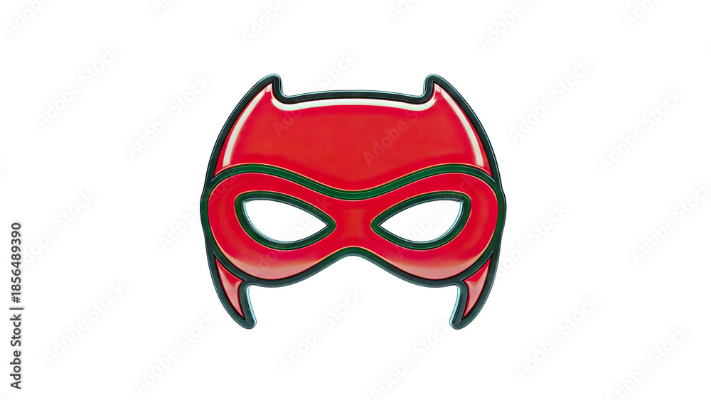Obraz premium Red Superhero Mask Isolated on White Background