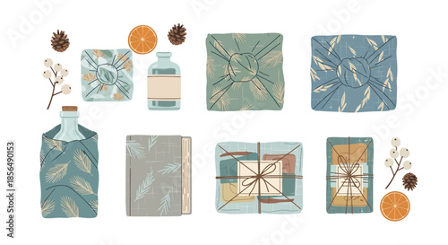 Cozy lifestyle gifts and treats in soothing green tones