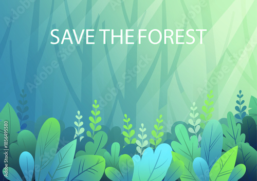 Background design inspired by saving forests, featuring lush greens and natural textures. Ideal for environmental campaigns, eco-friendly branding, and nature-themed visuals—versatile and impactful.