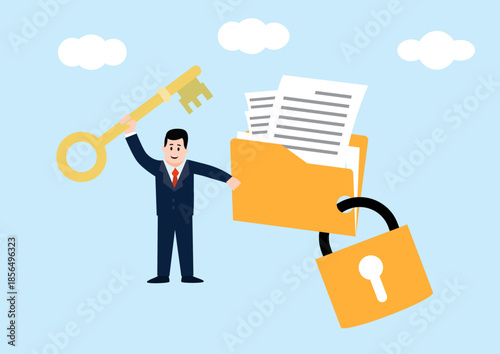 illustration about data protection access control information security