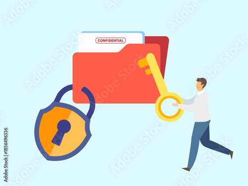 illustration about data protection access control information security