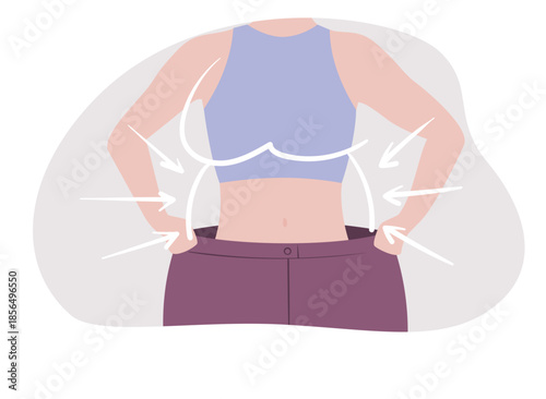 Body Size Reduction Progress Shown by Loose Clothing
