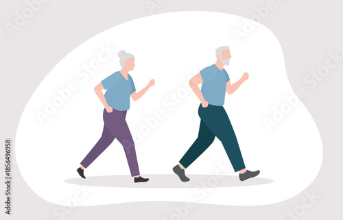 Elderly Individuals Engaging in Brisk Walking