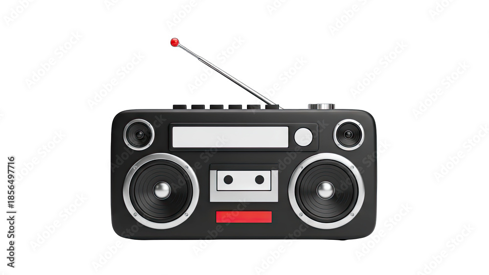 Fototapeta premium Retro Boombox Isolated on White Background