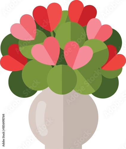 Colorful Heart-Shaped Flower Bouquet Vector Design