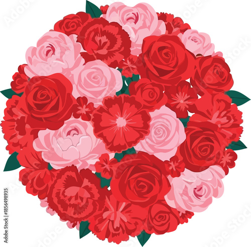 Elegant Floral Bouquet of Roses Vector Design for Celebrations