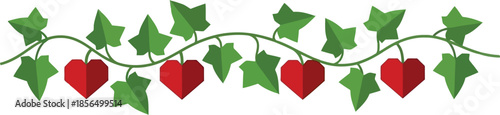 Valentine's Day Heart and Ivy Vector for Romantic Designs