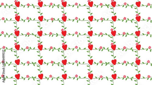 Romantic Floral Heart Pattern Vector for Valentine's Day