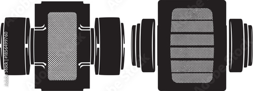 Two exploded view diagrams of air filters