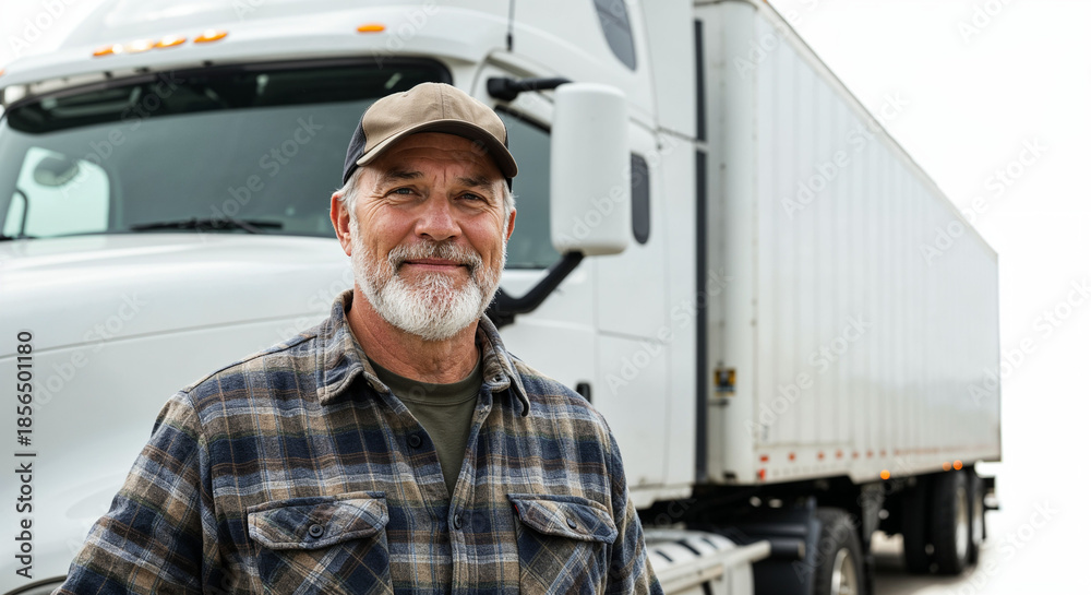 custom made wallpaper toronto digitalAmerican truck driver posing beside clean semi-truck