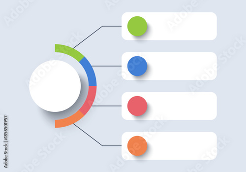 Diagram consisting of 4 options or parts a clean template for data visualization.