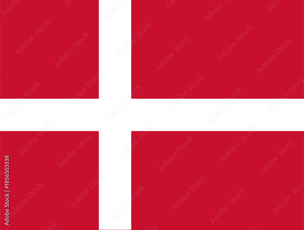 Obraz premium Denmark flag. Denmark flag featuring the iconic white Nordic cross on a red background