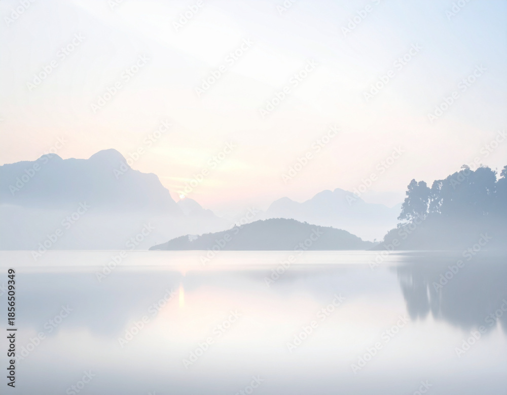 Fototapeta premium sunrise over the lake