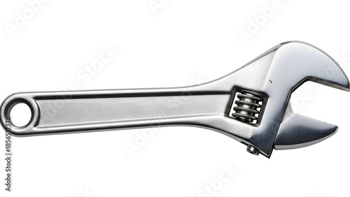 Adjustable wrench tool isolated on white background