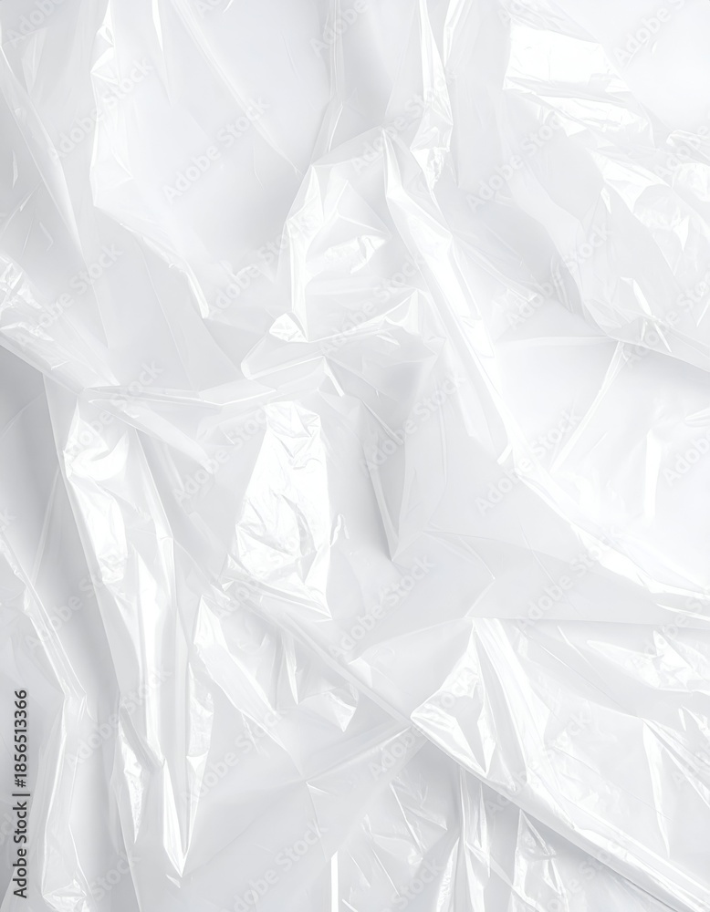 Obraz premium Wrinkled, translucent white material against a white backdrop